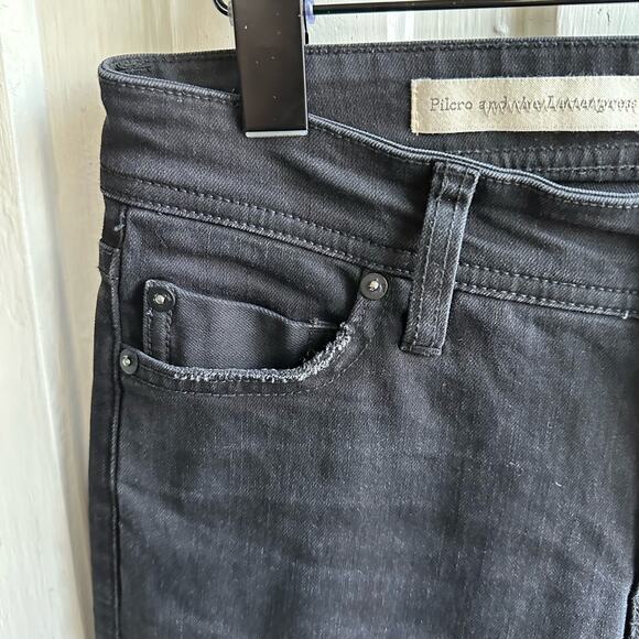 Anthropologie Pilcro Mid-Rise Slim Straight Jeans Jewel Embellished - Picture 4 of 12